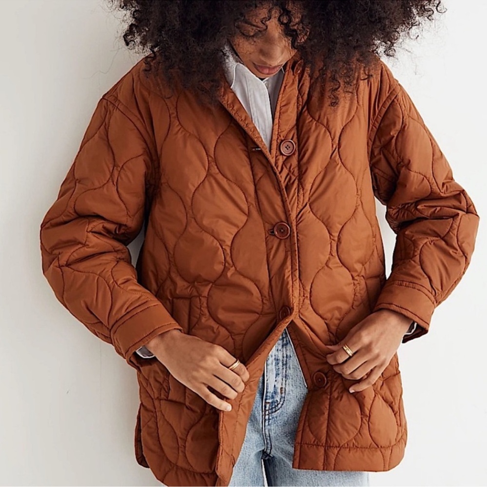 Madewell airpuff lightweight quilted jacket coat size medium